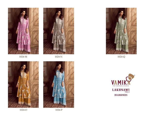 Lakhnavi Vol 4 Diamonds By Vamika Rayon Readymade Suits Suppliers In India